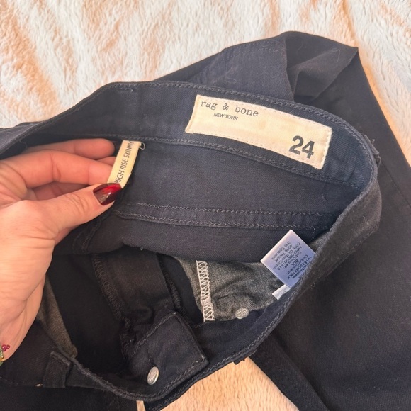 RAG & BONE High Rise Skinny Jeans ankle length Black new - Picture 8 of 12